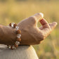 5 Mukhi Rudraksha Bracelet with White Crystals