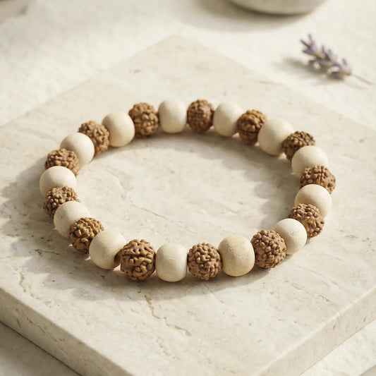 5 Mukhi Rudraksha Tulsi Bracelet