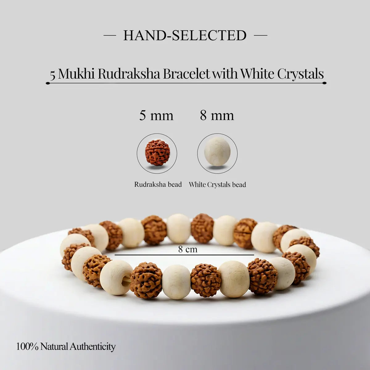 5 Mukhi Rudraksha Tulsi Bracelet
