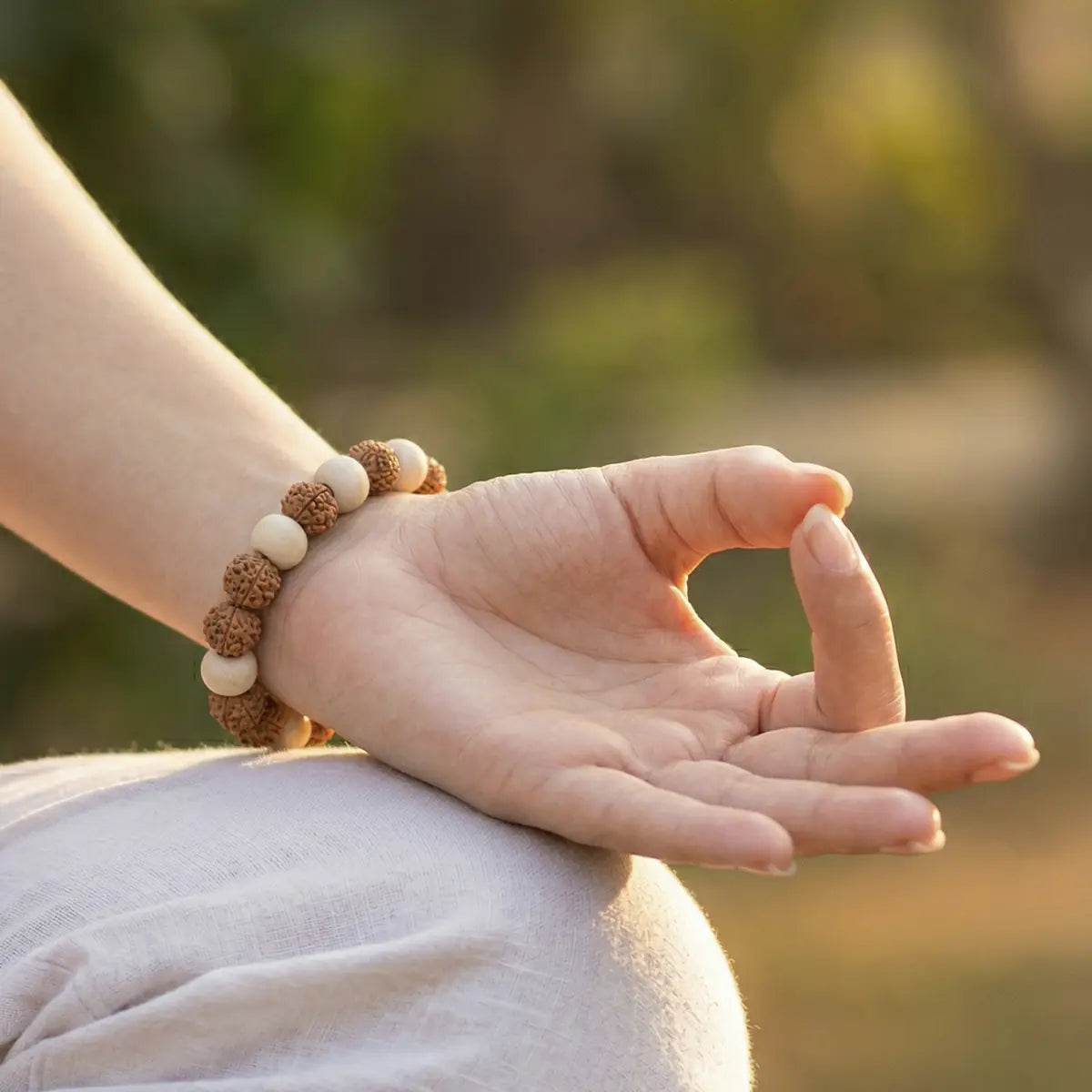5 Mukhi Rudraksha Tulsi Bracelet